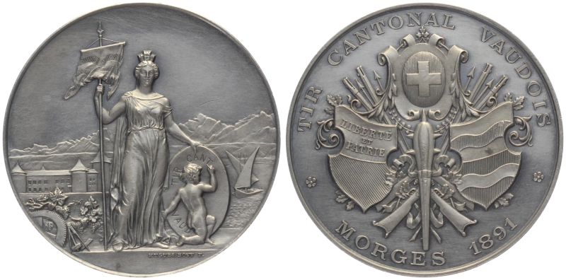 1891 Morges - Silber - Kantonales Schützenfest Waadt